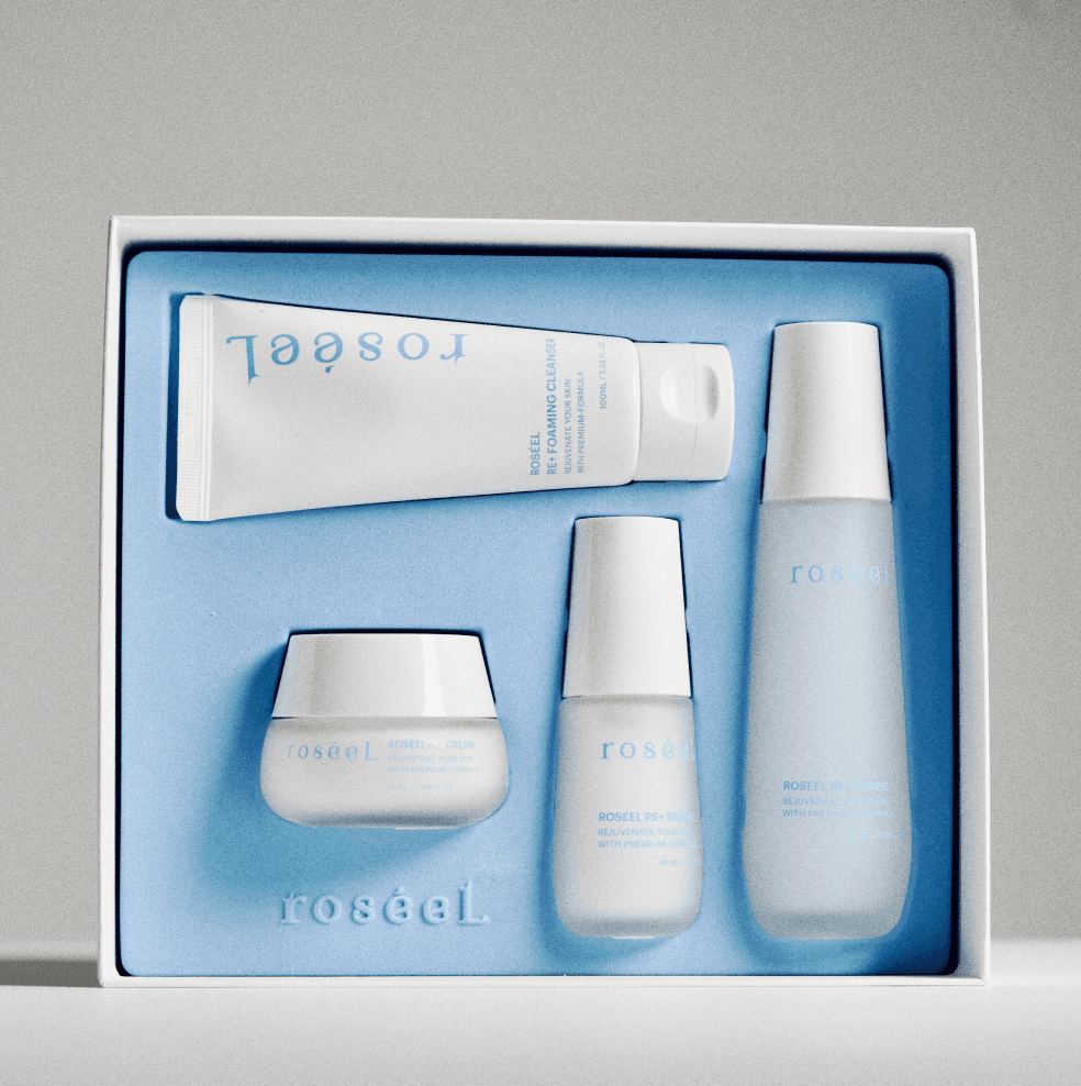 RE+ 4-Piece Set (Cleansing Foam, Serum, Cream, Toner)