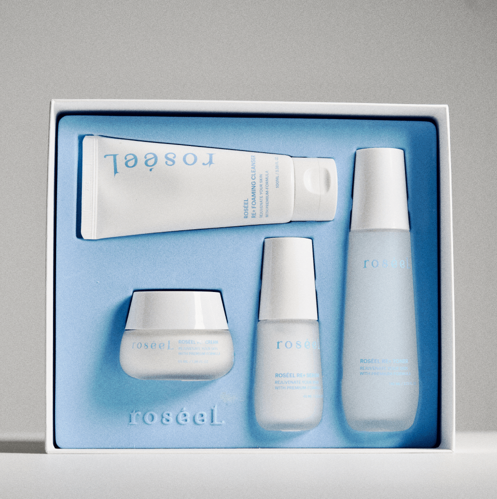 RE+ 4-Piece Set (Cleansing Foam, Serum, Cream, Toner)