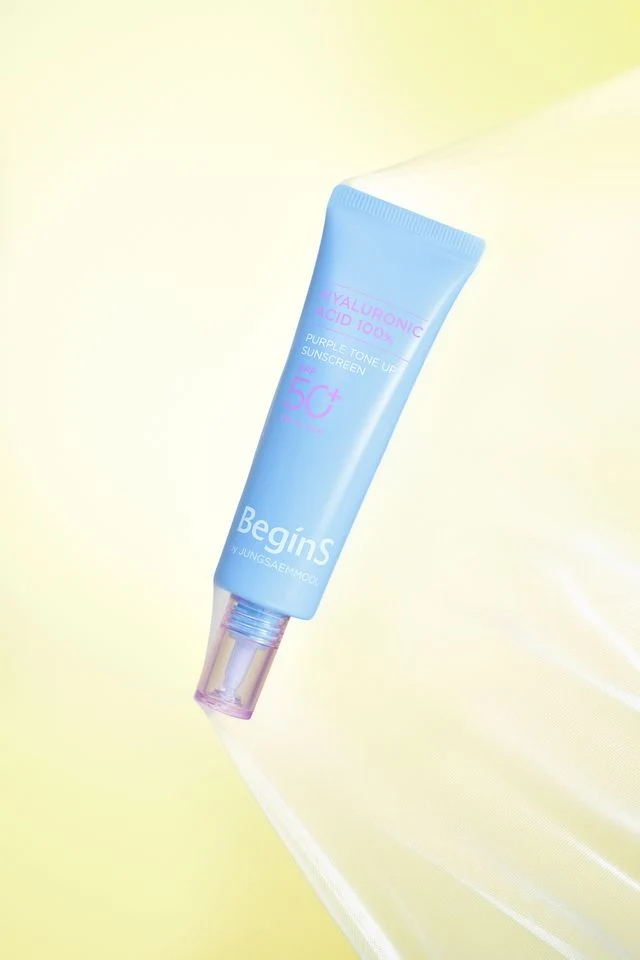 BeginS Blue Chamomile Hyaluronic Acid Purple Tone Up Sunscreen
